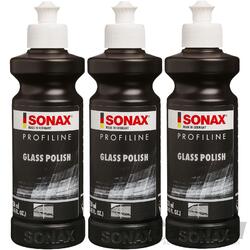 3x 250ml SONAX PROFILINE GLASPOLITUR SCHEIBENPOLITUR GLASS POLISH