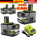 4x Für Original Ryobi Akku 18V 12.0Ah HP Lithium ONE+Plus RB18L60 P108/Ladegerät