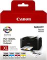4 Original Druckerpatronen Canon PGI-1500 XL Maxify MB 2150 schwarz und farbe