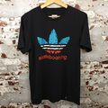 Adidas Originals Skateboarding Black TEE Logo T-Shirt Top Small Trefoil Hole