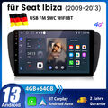 Für Seat Ibiza IV 6J 2009-2013 Android 13 Carplay Autoradio GPS Navi RDS BT DAB+