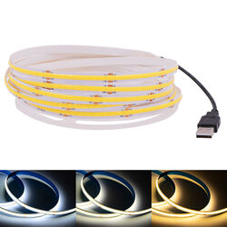 COB LED Streifen Stripe 5V USB/PIR-Bewegungsmelder Band Leiste Lichterkette 1-5m