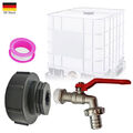 IBC Adapter S100x8 Grobgewinde 3/4" Kugelhahn Auslaufventil Regenwassertank DE