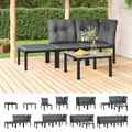 Garten Lounge Set Eckstuhl Couchtisch Gartenhocker Gartenmöbel Sitzgruppe vidaXL