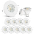 10x linovum® LED Einbauspots Set flach IP65 - Bad, Dusche, Außen 3W neutralweiß