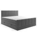 Boxspringbett LONDON mit Bettkasten 180x200cm Webstoff Anthrazit Bett Bettkasten