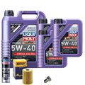 Motoröl 5W40 LIQUI MOLY 8L+HENGST Ölfilter+Spülung+Ölablassschraube