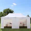 3x6m Faltpavillon Faltzelt Zelt PROFESSIONAL Stahl, weiß, 4 Seitenteile