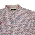 Paul Smith Herren Blumen Hemd Medium Classic Fit Kurzarm Elfenbein Button Down