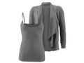 Bruno banani Damen  Set Shirtjacke m Metallplättchen u Top grau melange Gr. 42