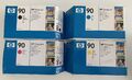 4 original hp designjet 90 tintenpatronen hp 90 schwarz hp c5058a c5061a c5065a