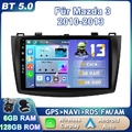 2DIN Android 13 Autoradio Carplay GPS Navi Für Mazda 3 2010-2013 WIFI ★6G+128GB★