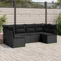 Gartenmöbel Sofa Garnitur Lounge Sitzgruppe 7-tlg. Schwarz Poly Rattan vidaXL