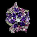 925 Sterlingsilber Ring Birne Amethyst Aquamarin Peridot Edelstein Schmuck Sz 8