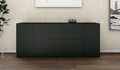 Sideboard 190 cm Kommode TV Board Anrichte Grifflos Weiß Hochglanz Schwarz VAASA