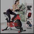 Fitness Bike Heimtrainer LCD Indoor Cycling Fahrrad Trimmrad Hometrainer Rot