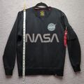 Alpha Industries Sweatshirt Herren Small Schwarz Pullover Grau Sweater Pulli NASA