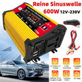 Spannungswandler 600W 12V - 230V Reiner Sinus Wechselrichter Inverter 2 USB EU