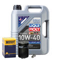 Motoröl 10W40 LIQUI MOLY Mos2 Leichtlauf 5L+HENGST Ölfilter+Ölablassschraube