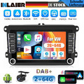 DAB+ 7" Autoradio Android 12 GPS Navi WiFi für 2 DIN  VW GOLF 5 6 Passat Polo