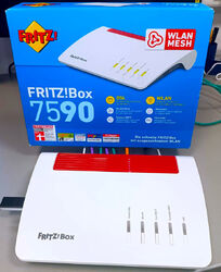 FRITZ!Box 7590 WiFi neu! High End Mesh Router USB 3 NAS DECT ISDN 5xLAN 1733Mb/s