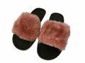 Damen Hausschuhe Pantoletten Slipper Kunstfell Hausschuh Rosa Schwarz Grau