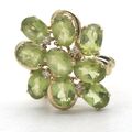 Ring 375 Gold 9 Karat Gelbgold Peridot Edelstein Damen Diamant Wert 790,-