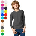 Kinder Longsleeve Basic Langarm Shirt Regular Rundhals Jungen Mädchen Baumwolle