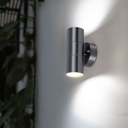 Außenleuchte Wandleuchte Wandlampe up and down IP44 Edelstahl 2x GU10 H 16,3 cm
