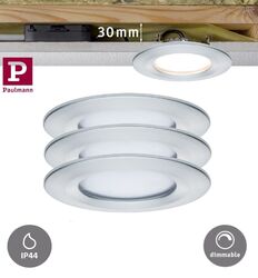 Paulmann LED Einbauleuchte Nova Coin Plus Set 3x6W Dimmbar Alu ged. 3x470lm IP44