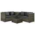 Garten Lounge Set mit Auflagen Gartensofa Gartenmöbel 4-tlg. Poly Rattan vidaXL