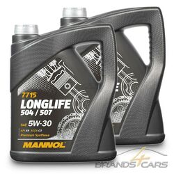 2x 5 L LITER MANNOL 7715 LONGLIFE 504/507 5W-30 MOTOR-ÖL VW 504/507 00 BMW LL-04Erstausrüster-Qualität | Schneller Versand ab Lager