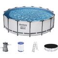 Bestway 56438 Steel Pro MAX Frame Pool Komplettset mit Filterpumpe Ø 457 x 122 c