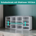 Schuhschrank Schuhablage Schuhbank Sitzbänke mit Sitzkissen SItzbank Weiß 103.5