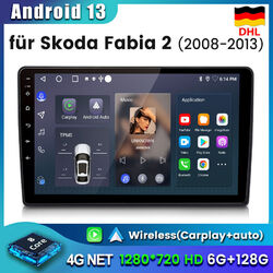 6+128G Android13 Für Skoda Fabia II 2008-2013 Autoradio GPS NAVI Sat SWC Carplay