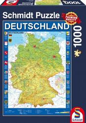 Schmidt Puzzle 58287 Deutschlandkarte, 1000 Teile, ab 12 Jahre