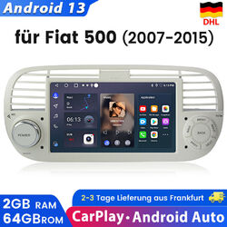 Für Fiat 500 2007-2015 7”Android13 Carplay Autoradio GPS NAVI SWC FM WIFI 2+64GB