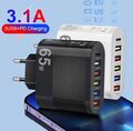 Multi USB Ladegerät 6 Port Ladestation Mehrfach Ladestecker 65W Mehrfach Stecker