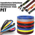 Geflechtschlauch Gewebeschlauch Kabelschlauch PET Kabelschutz Meterware 12.0mm