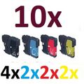 10x Tinten Patronen für MFC250C MFC255CW MFC295CN MFC490CW ersetzt BROTHER LC980