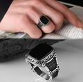 Herren Ring 925 Sterling Silber mit Schwarzem Onyx stein