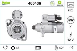 Anlasser Starter VALEO RE-GEN AT 460436 +41.65€ Pfand für VW CALIFORNIA T5 7EC 6