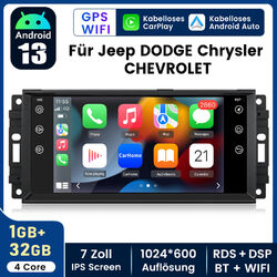 Carplay Für Jeep DODGE Chrysler 7"Android 13 Autoradio GPS Navi WIFI BT DAB+ USB