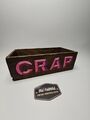 Handbemalte Vintage Holz Industrie Fabrik 'CRAP' Box. Halle Home Aufbewahrung, #4