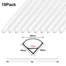 5-10M LED Profil Aluprofil ALU Winkel Schiene Leiste für LED Strips Eloxiert DE5/10X1m✅Weiss✅Neoneffekt✅Aufputzprofil✅Wärmeableitung