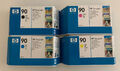 4x original hp designjet 90 tintenpatronen hp 90 schwarz hp c5058a c5061a c5065a