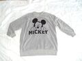 H & M DISNEY MICKEY SWEATSHIRT FLEECEPULLOVER KUSCHELPULLI   GR. L GRAU NEU