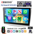 Autoradio DAB 10" Carplay Android 13 32G Für VW Passat B7 10-15 GPS NAVI KAM