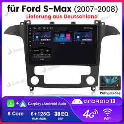 6G+128GB Android13 Autoradio CarPlay DAB+GPS Navi für Ford S-Max 2007-08 4G LTE