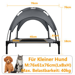 Haustierbett mit Baldachin Erhöhtes Hundebett Hundeliege Anti-Rutsch M / L / XL